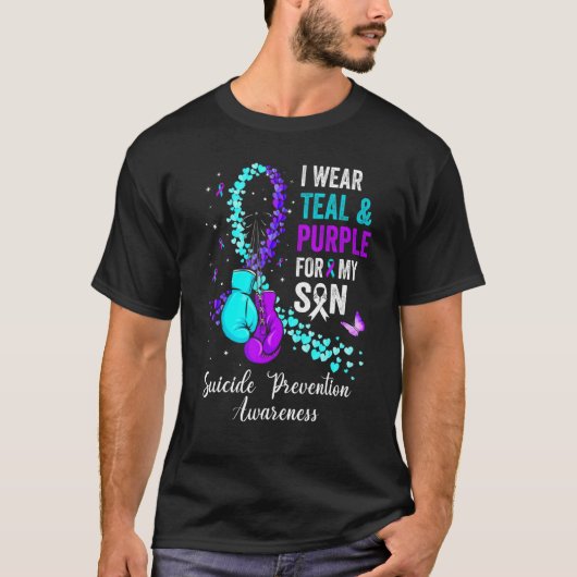 I Wear Teal & Purple For My Son Suicide Prevention T-Shirt (Vorderseite)
