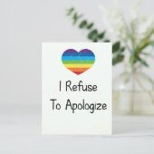 I Weih to Apologize Postkarte (Stehend Vorderseite)