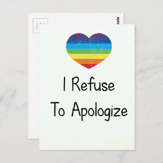 I Weih to Apologize Postkarte (Vorne/Hinten)