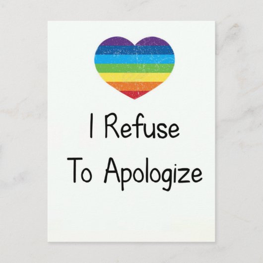 I Weih to Apologize Postkarte (Vorderseite)