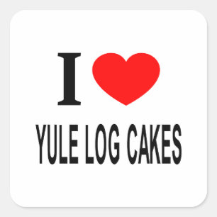 I ❤️ WEIHNACHTEN LOG KAK I LIEBE WEIHNACHTEN LOG K QUADRATISCHER AUFKLEBER