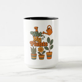 I Wet My Plants – Retro 70s Stripes Tasse