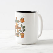 I Wet My Plants – Retro 70s Stripes Zweifarbige Tasse (VorderseiteRechts)