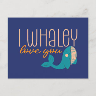 I Whaley Liebe Ihr Wal Pun Niedlich Valentinstag Postkarte