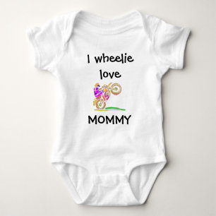I Wheelie Liebe Mommy Motocross Baby Bodysuit Baby Strampler
