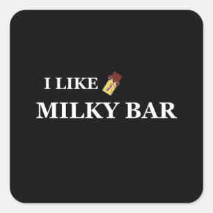 i wie milchige Bar Quadratischer Aufkleber