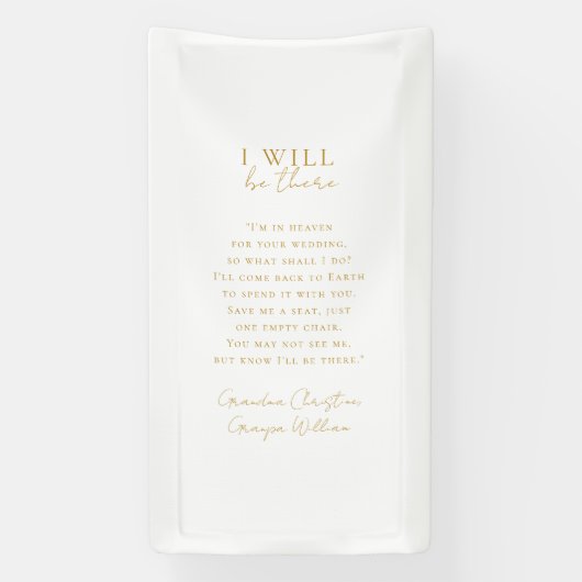 " I will be there" Wedding, Memorial, White, Banner (Vertikal)