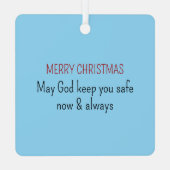 I Will Be with You Ocean Photo Bible Verse Blue Ornament Aus Metall (Rückseite)