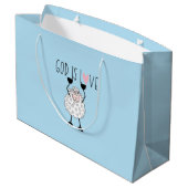 "I Will Care for My Sheep" Gift Bag Große Geschenktüte (Rückseite Schrägansicht)