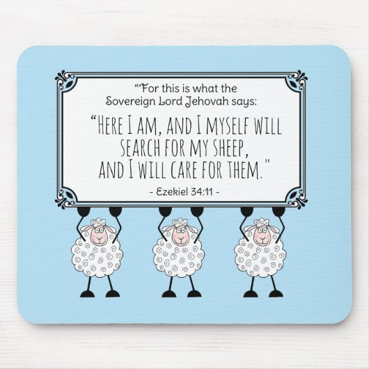 "I Will Care for My Sheep"  Mousepad (Vorne)