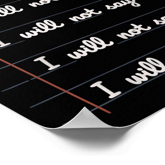 I Will Not Say 6 7  Poster (Ecke)