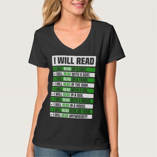 I Will Read Books On A Boat & Everywhere Reading   T-Shirt (Vorderseite)