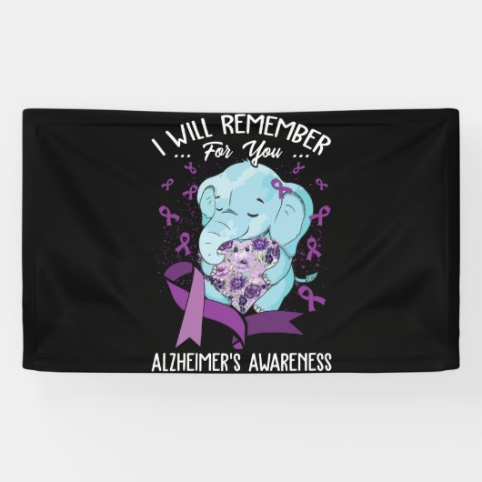 I Will Remember For You Alzheimer's Awareness Banner (Horizontal)