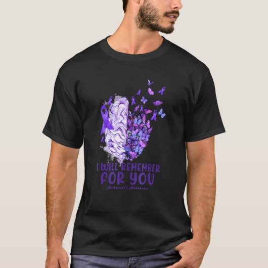 I Will Remember For You Alzheimer's Awareness Brai T-Shirt (Vorderseite)