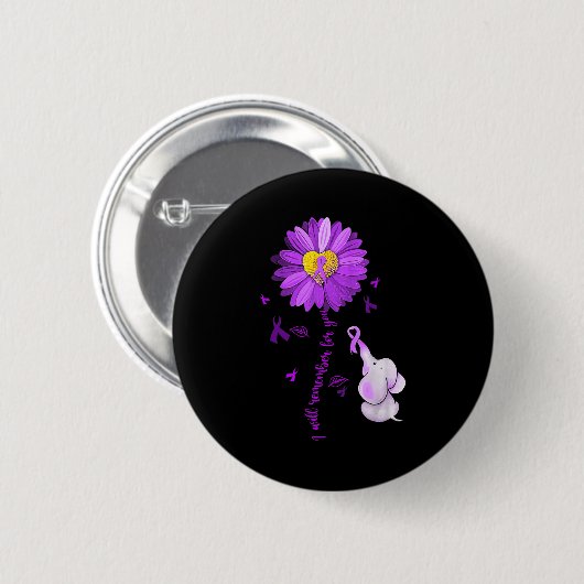I Will Remember For You Elephant Alzheimer's Aware Button (Vorne & Hinten)