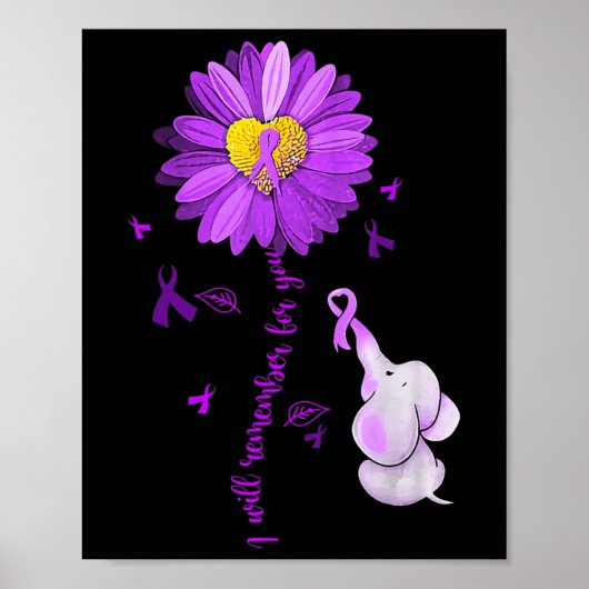I Will Remember For You Elephant Alzheimer's Aware Poster (Vorne)