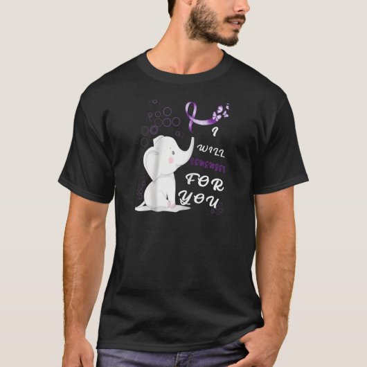 I Will Remember For You Elephant Alzheimer's Aware T-Shirt (Vorderseite)