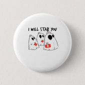 I Will Stab You Ghost Nurse Funny RN Halloween Gho Button (Vorderseite)
