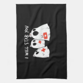 I Will Stab You Ghost Nurse Funny RN Halloween Gho Geschirrtuch (Vertikal)