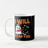 I Will Stab You Ghost Nurse Retro Funny Halloween  Kaffeetasse (Links)