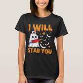 I Will Stab You Ghost Nurse Retro Funny Halloween  T-Shirt (Vorderseite)