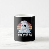 I will stab you t shirt, Ghost Nurse Halloween Vin Kaffeetasse (Mittel)
