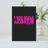 I Will Walk By Faith Christian Pink Bible Verse T Dankeskarte (Stehend Vorderseite)