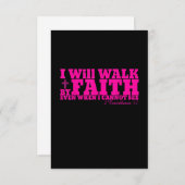 I Will Walk By Faith Christian Pink Bible Verse T Dankeskarte (Vorne/Hinten)