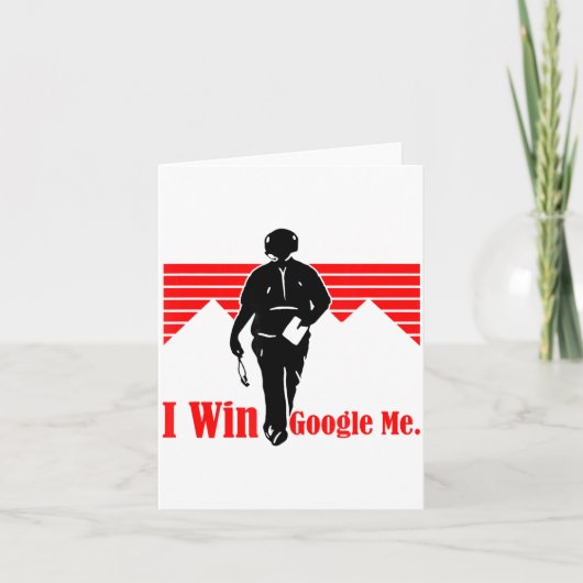 I Win Google Me Motivational Retro Silhouette Shir Karte (Vorderseite)