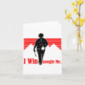 I Win Google Me Motivational Retro Silhouette Shir Karte (Gelbe Blume)