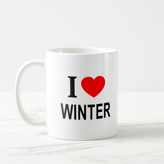 I ❤️ WINTER I LIEBE WINTER I HERZWINTER KAFFEETASSE (Links)