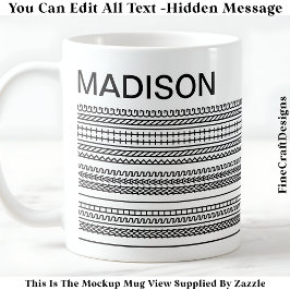 I Wish I Was Knitting & Name Hidden Message 092B  Kaffeetasse