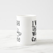 I Wish This Was Coffee" - Ironic Typography Porzellantasse (Vorderseite)
