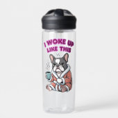 I Woke Up Like This French Bulldog Coffee Grumpy Trinkflasche (Vorderseite)