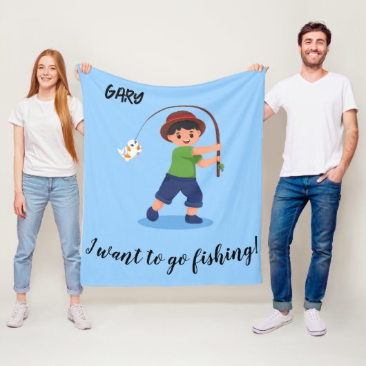 "I WOLL TO GO FISCHING" BLANKET FÜR JUNGEN FLEECEDECKE (Beispiel)
