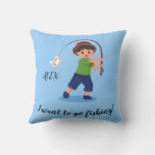 "I WOLL TO GO FISCHING" Jungs Fischen Kissen (Rückseite)