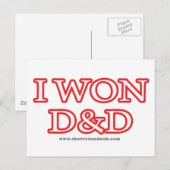 I Won D&D Postkarte (Vorne/Hinten)