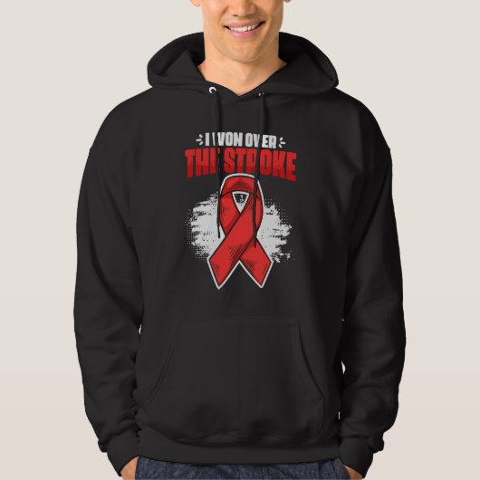 I Won Over Stroke Survivor Red Ribbon Stroke Aware Hoodie (Vorderseite)