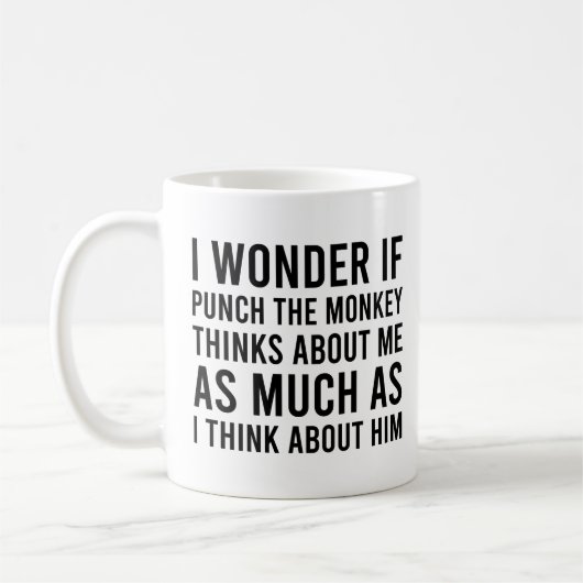 I Wonder if Punch the Monkey Think About Me Monkey Kaffeetasse (Links)