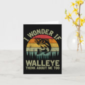 I Wonder If Walleye Think About Me Fishing Humor L Karte (Gelbe Blume)