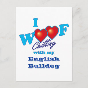 I Woof English Bulldog Postkarte