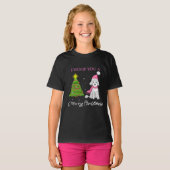 I Woof You a Frohe Weihnachten Niedlich Poodle T-Shirt (Vorne ganz)