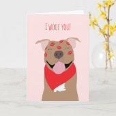 I Woof you American Bulldog Kiss Marks Karte (Gelbe Blume)