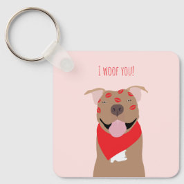 I Woof you American Bulldog Kiss Marks Schlüsselanhänger