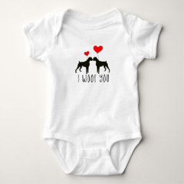 I Woof You - Boxer Hundeshirt für Babys Baby Strampler