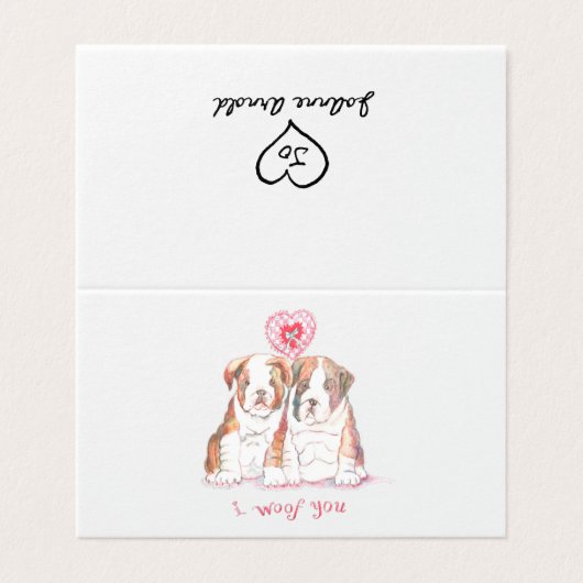 I Woof You Card (Außenseite Aufgefaltet)