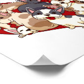 I Woof You French Bulldog Dog Heart Shape Valentin Poster (Ecke)