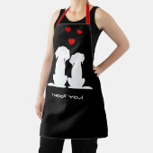I woof you Modern Niedlich Dog Couple Valentine's Schürze (InSitu)