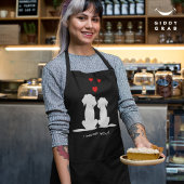 I woof you Modern Niedlich Dog Couple Valentine's Schürze