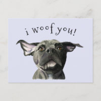 I Woof you Niedlich Black Pitbull Dog